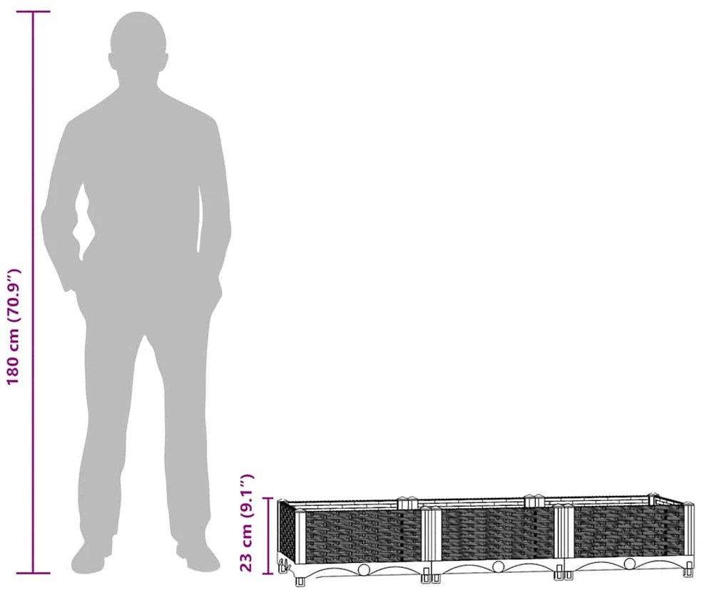 Aukštas lovelis, 120x40x23cm, polipropilenas