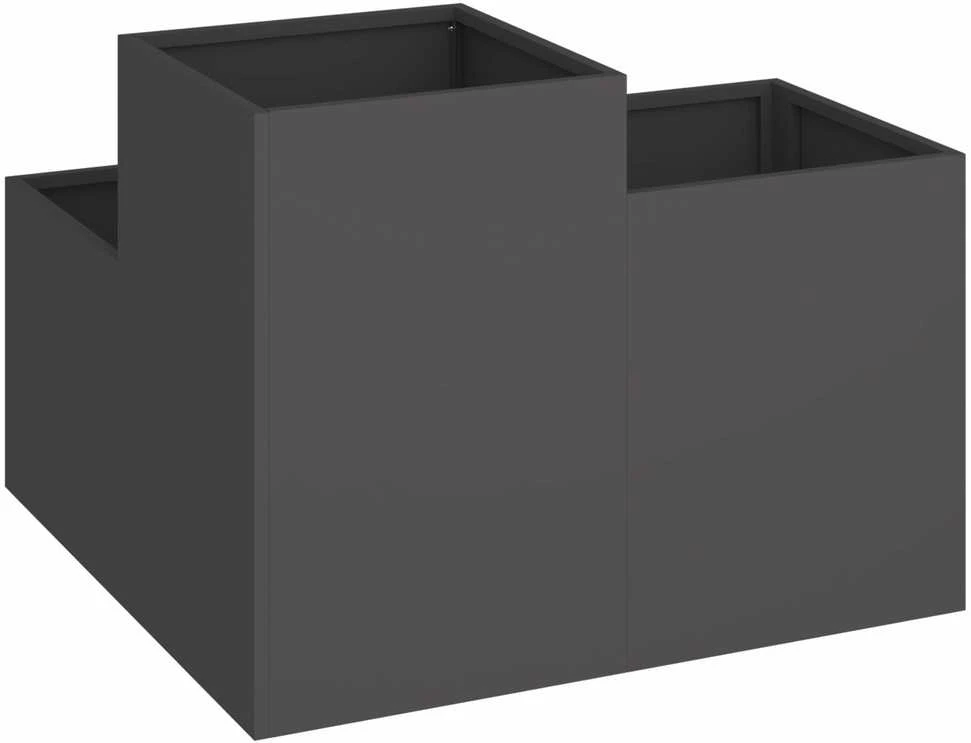 Aukštas sodo lovelis, 100x100x36cm, Corten plienas