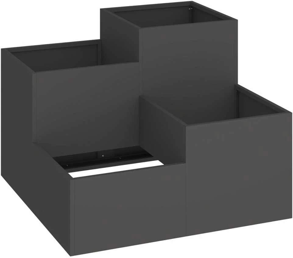 Aukštas sodo lovelis, 100x100x36cm, Corten plienas