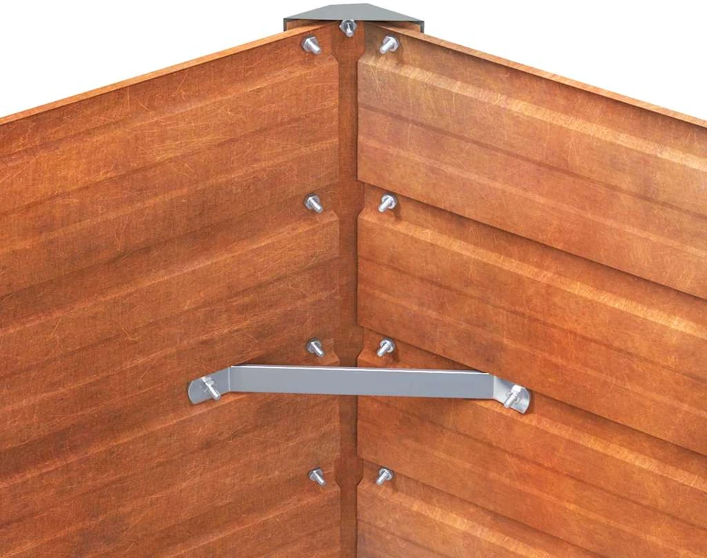 Aukštas sodo lovelis, rūdžių, 100x100x45cm, Corten plienas