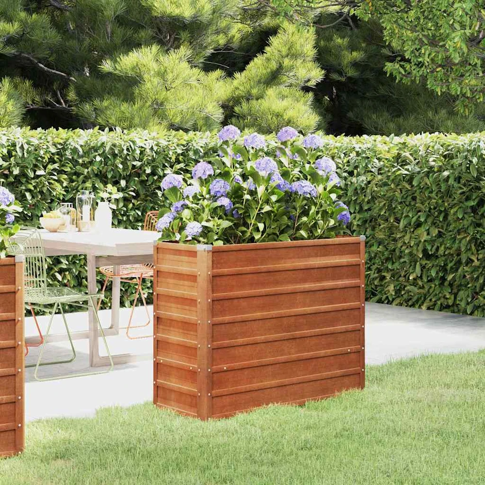 Aukštas sodo lovelis, rūdžių, 100x40x77cm, Corten plienas