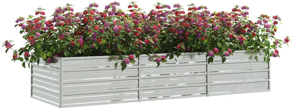 Aukštas sodo lovelis, sidabrinis, 240x80x45cm, plienas