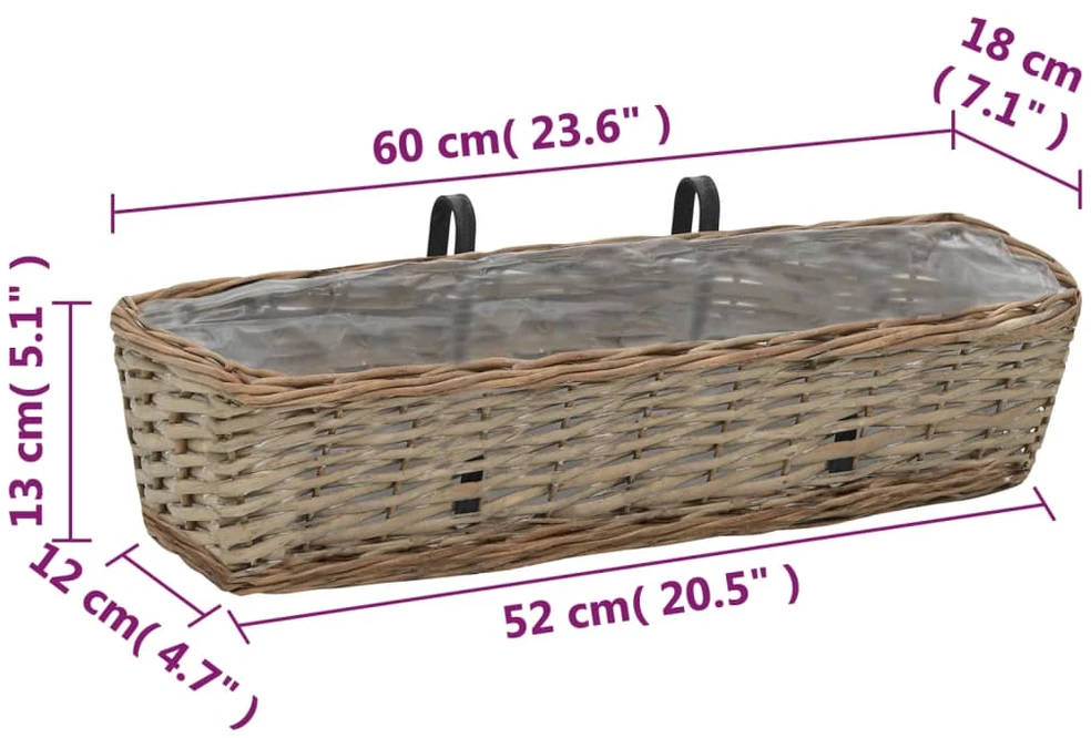 Balkono loveliai, 2vnt., 60 cm, pinti, su PE įdėklu