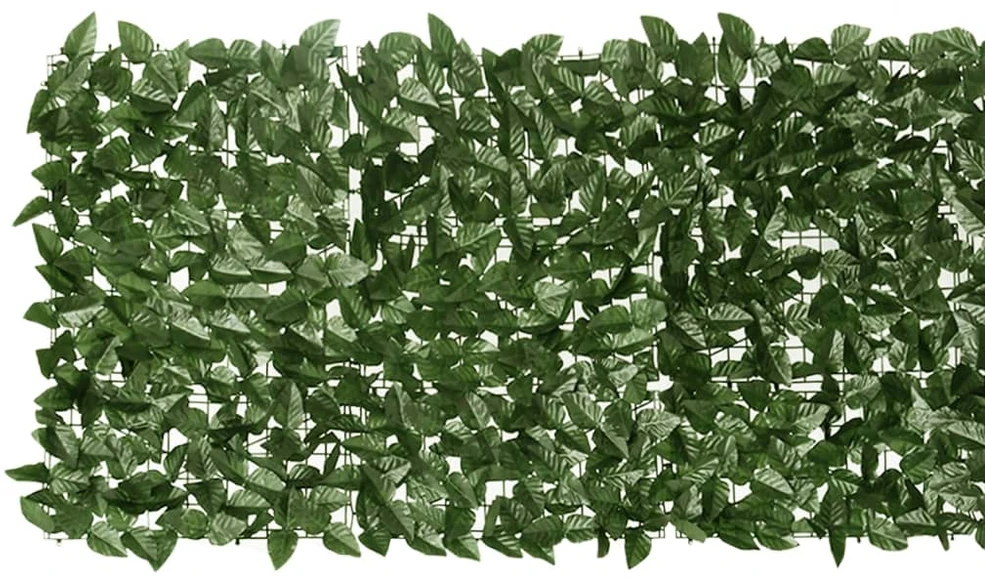 Balkono pertvara, 200x75cm, su tamsiai žaliais lapais