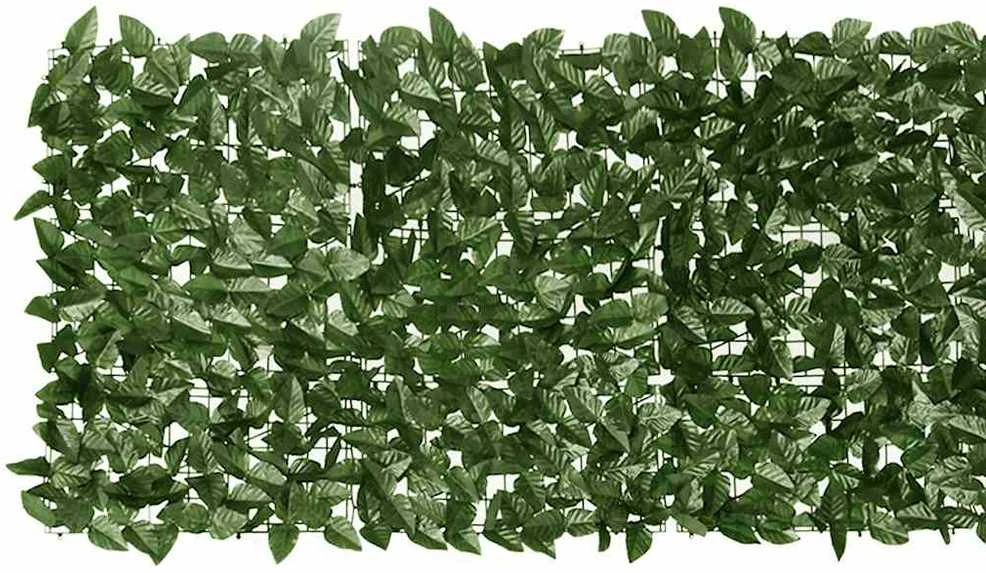 Balkono pertvara, 400x75cm, su tamsiai žaliais lapais