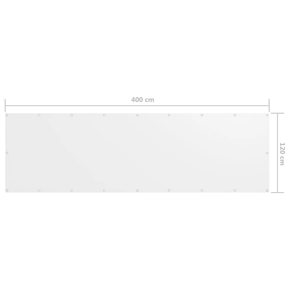 Balkono pertvara, baltos spalvos, 120x400cm, oksfordo audinys