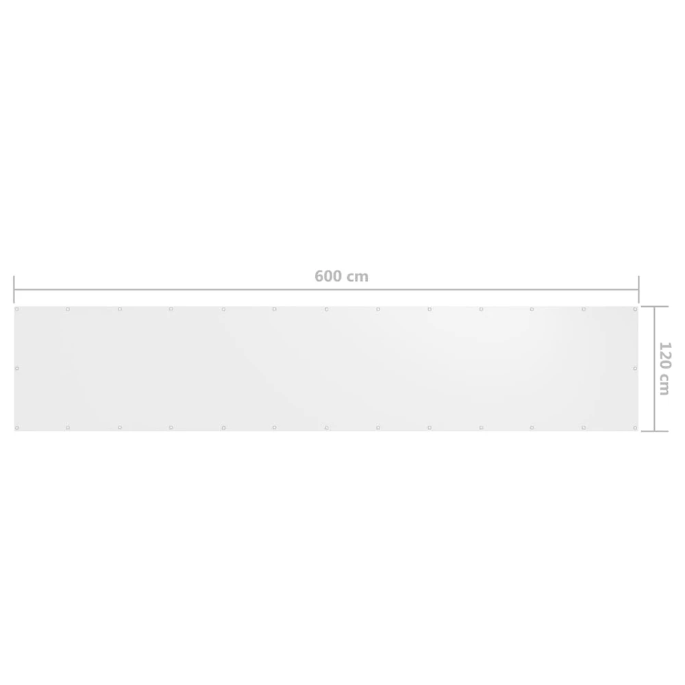 Balkono pertvara, baltos spalvos, 120x600cm, oksfordo audinys