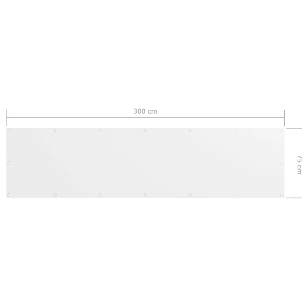 Balkono pertvara, baltos spalvos, 75x300cm, oksfordo audinys