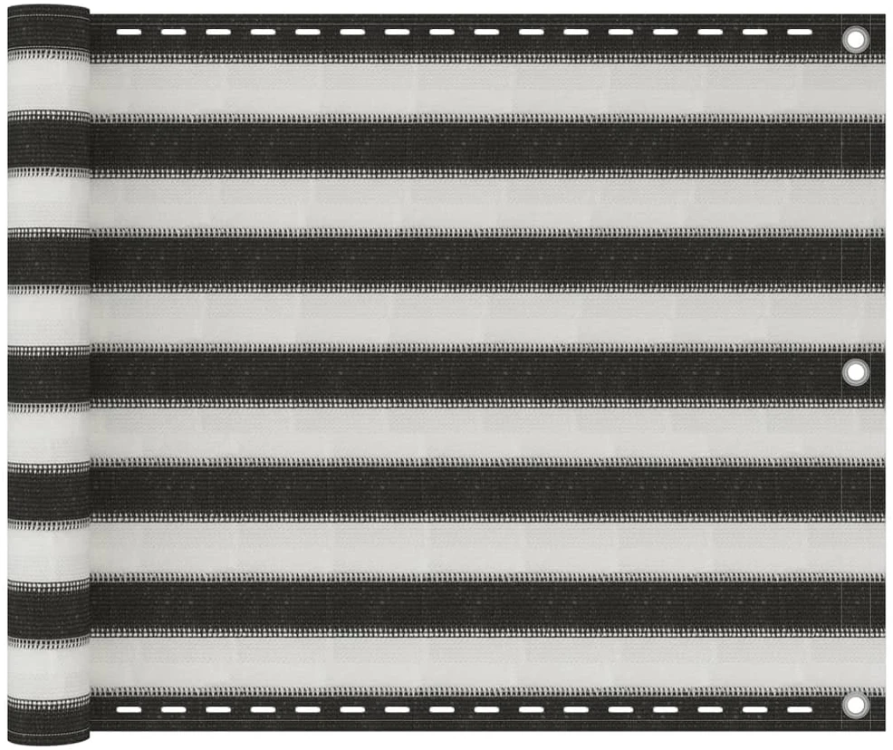 Balkono Pertvara, HDPE, 75x400 cm, Antracito ir Baltos Spalvos