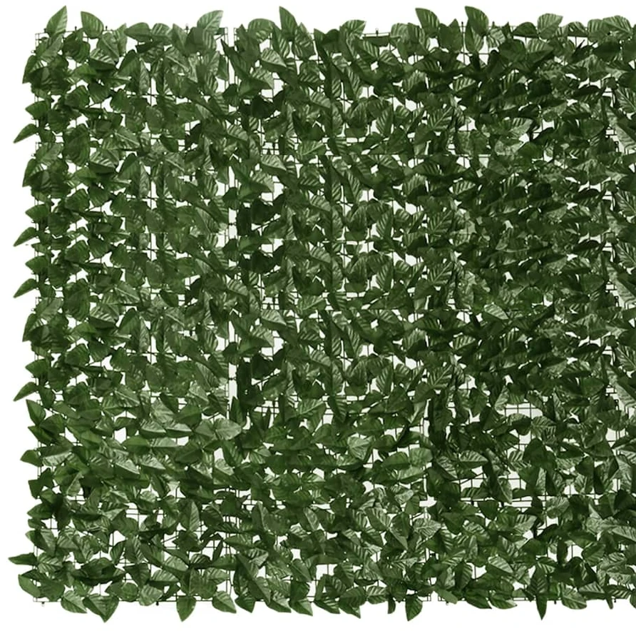 Balkono širma, 300x150cm, su tamsiai žaliais lapais