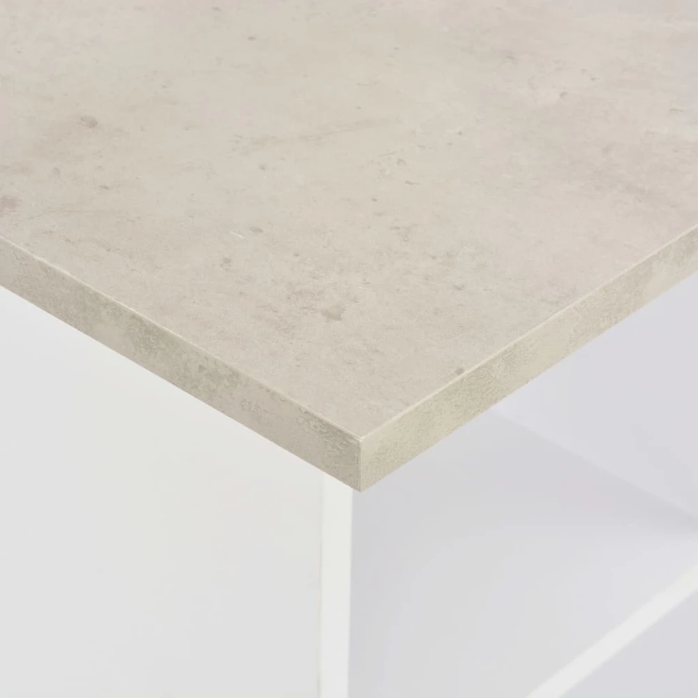 Baro stalas, balta ir betono, 60x60x110cm