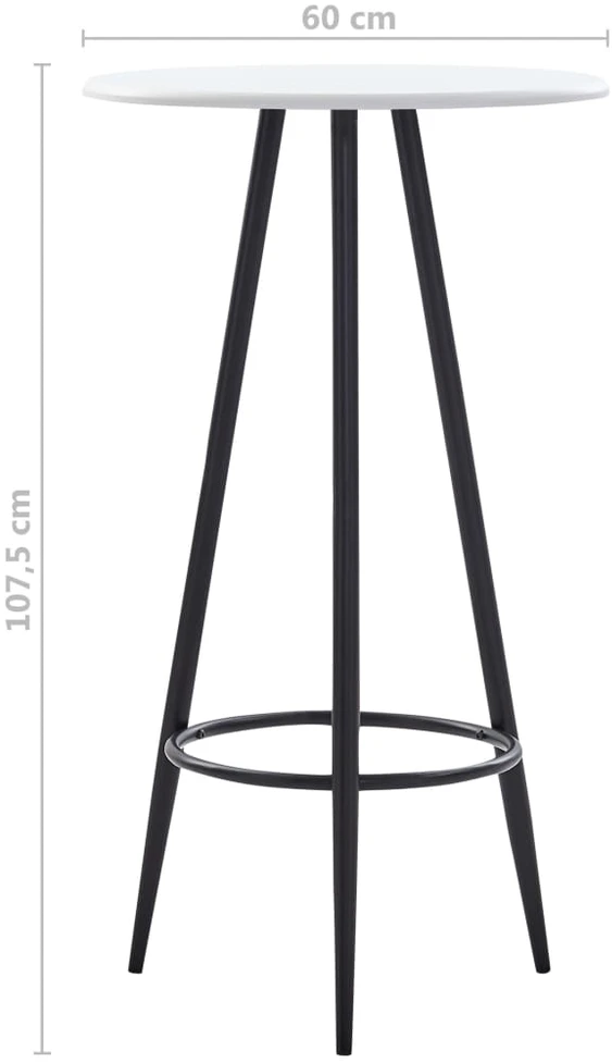 Baro stalas, baltos spalvos, 60x107,5cm, MDF