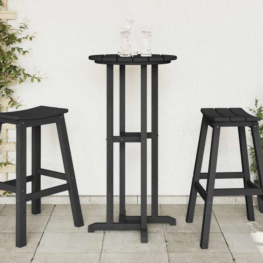 Baro stalas Juoda 55 x 55 x 107 cm Polietilenas