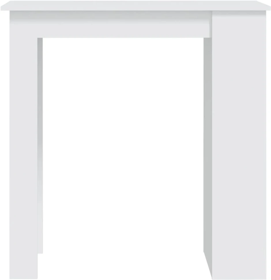 Baro stalas su lentyna, baltas, 102x50x103,5cm, mediena