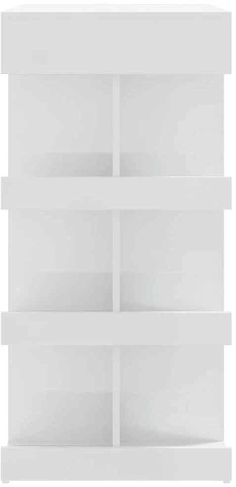 Baro stalas su lentyna, baltos spalvos, 100x50x101,5cm, blizgus