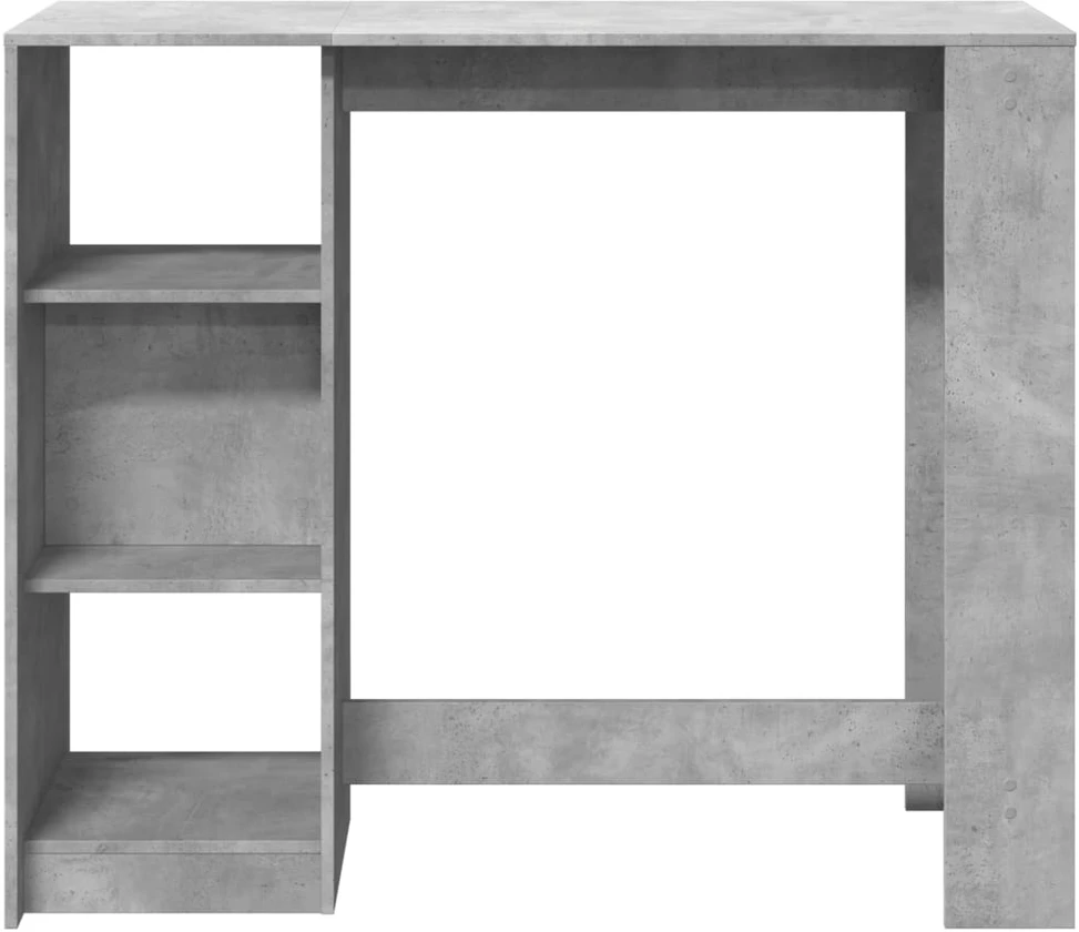 Baro stalas su lentyna, betono, 124x46x103,5cm, mediena