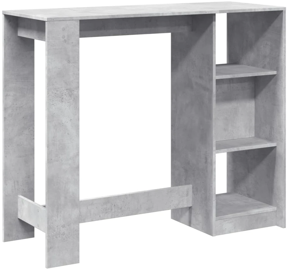 Baro stalas su lentyna, betono, 124x46x103,5cm, mediena