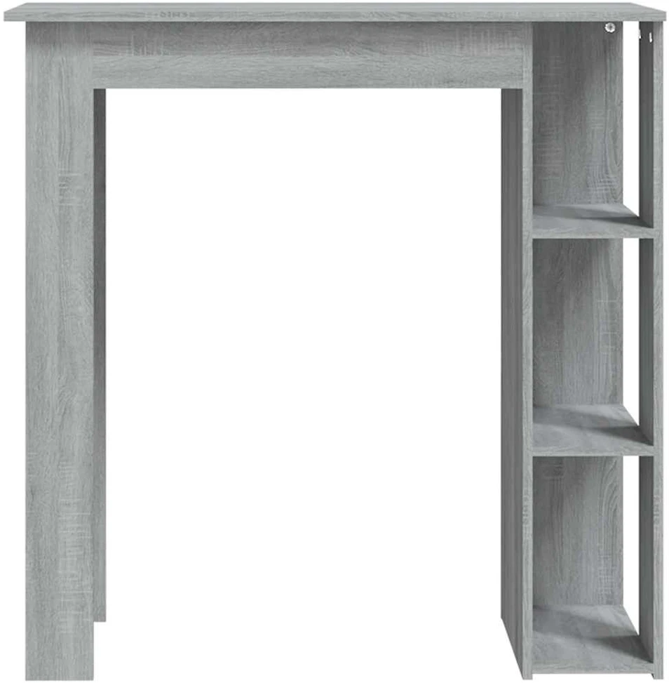 Baro stalas su lentyna, pilkas ąžuolo, 102x50x103,5cm, MDP