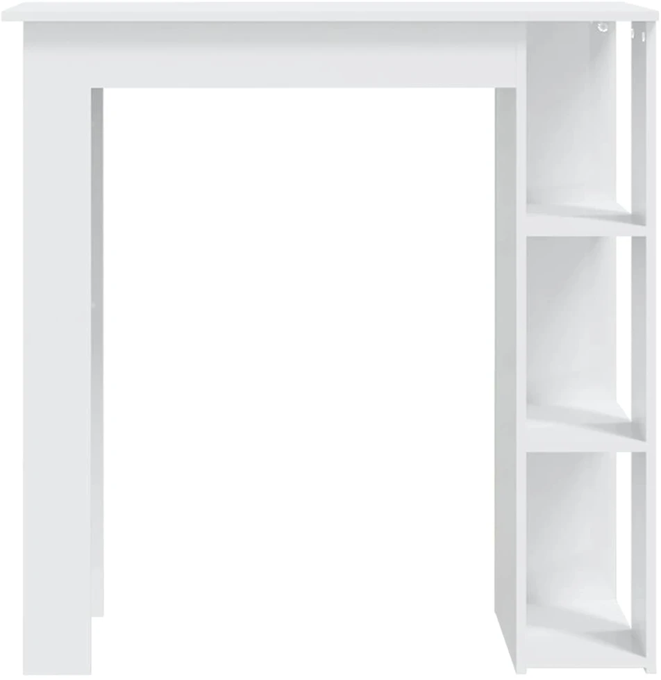 Baro stalas su lentynomis, 102 × 50 × 103,5 cm, baltas, MDP