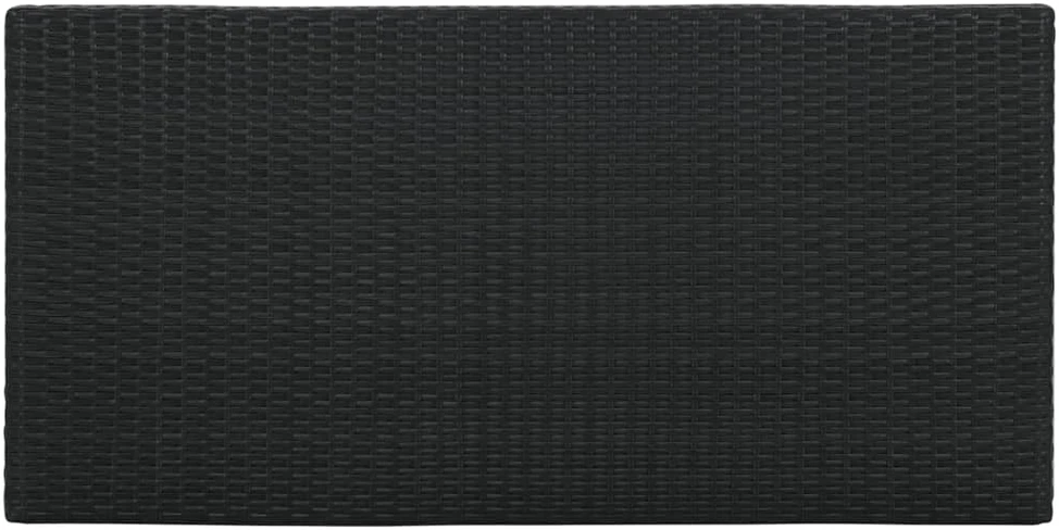 Baro staliukas su lentyna, juodas, 120x60x110cm, poliratanas
