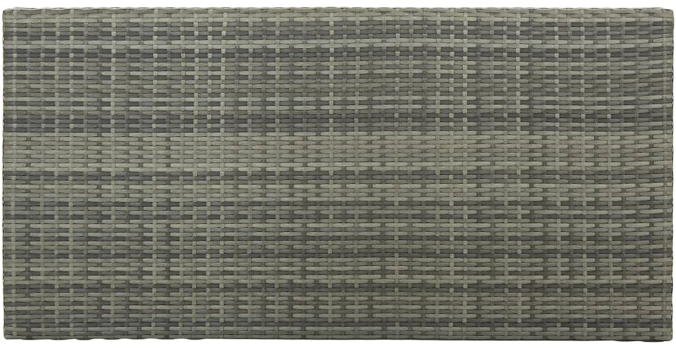 Baro staliukas su lentyna, pilkas, 120x60x110cm, poliratanas