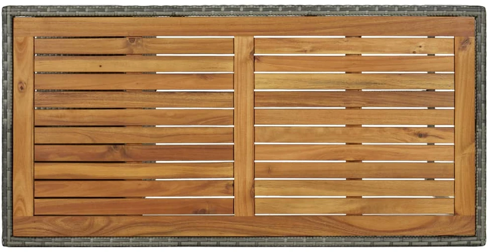 Baro staliukas su lentyna, pilkas, 120x60x110cm, poliratanas