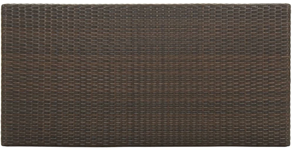 Baro staliukas su lentyna, rudas, 120x60x110cm, poliratanas