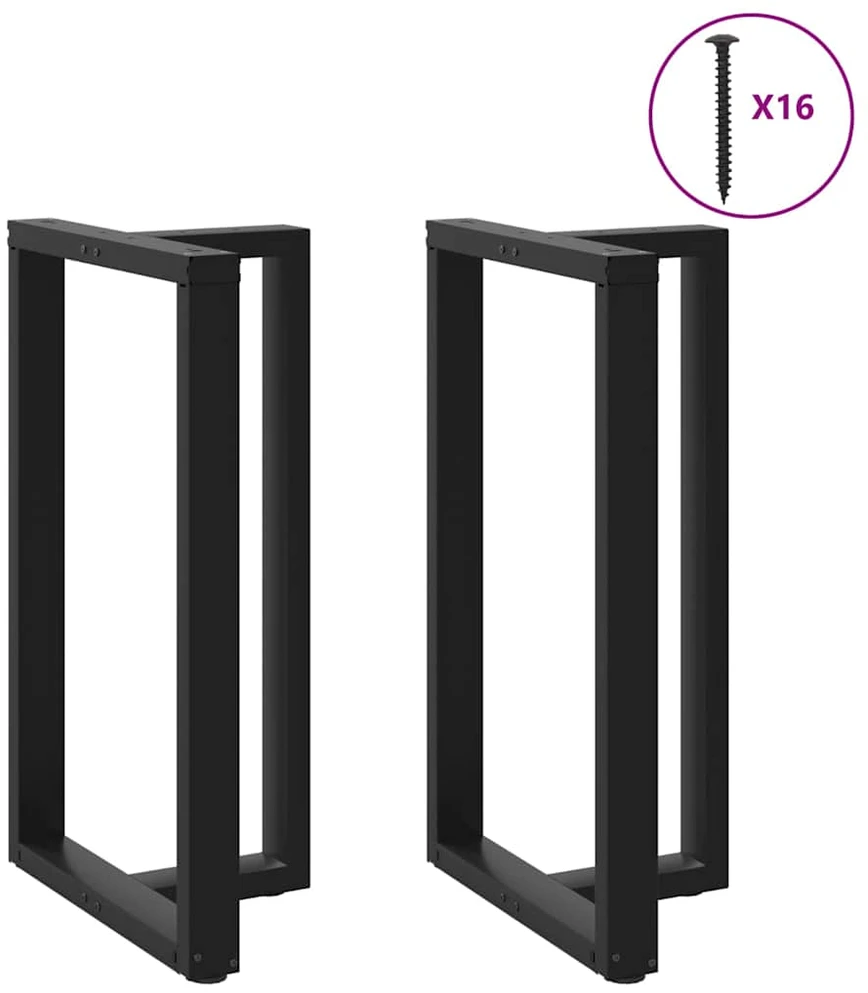 Baro stalo kojos, T formos, 2 vnt., juodos, 60x35x(100-101) cm, plienas