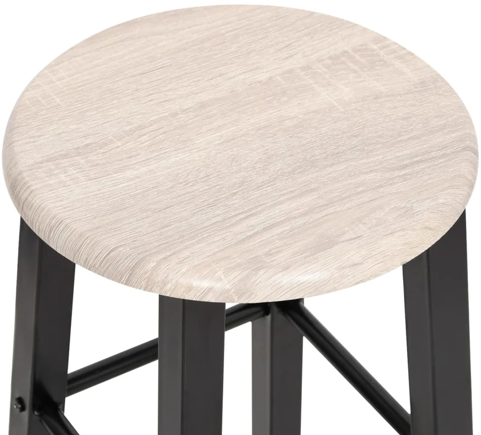 Baro taburetės, 2 vnt., juodos, MDF