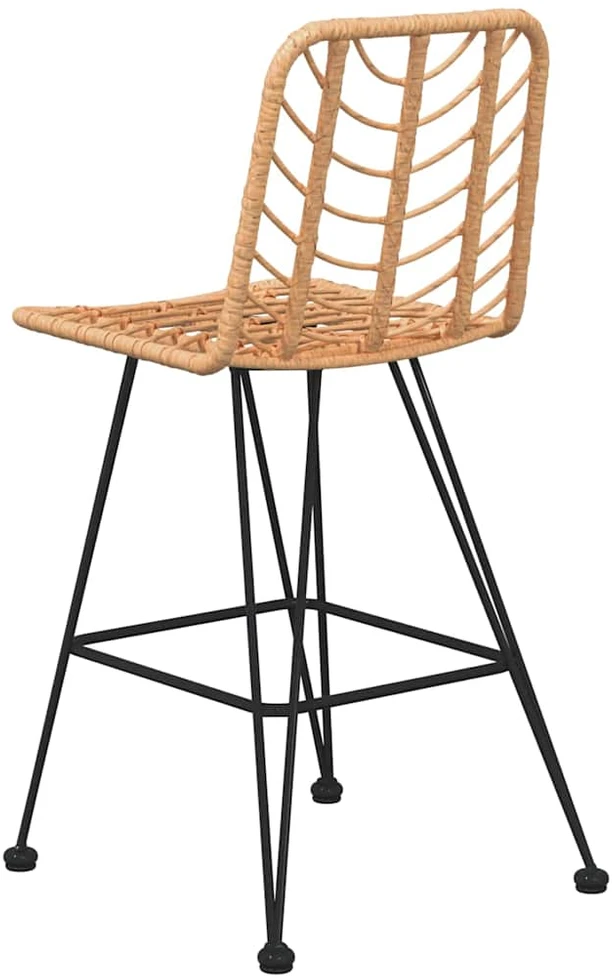 Baro taburetės, 2vnt., 45x56x103,5cm, PE ratanas ir plienas