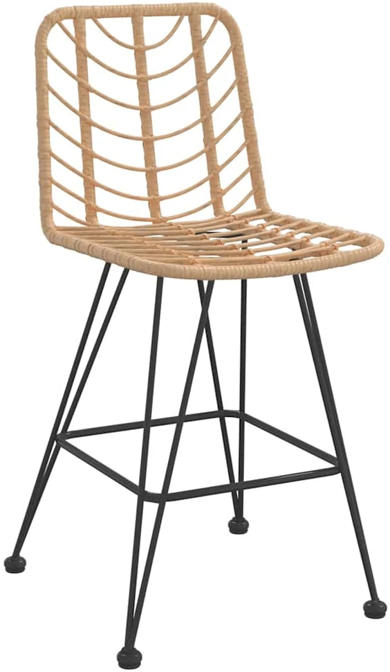 Baro taburetės, 2vnt., 45x56x103,5cm, PE ratanas ir plienas