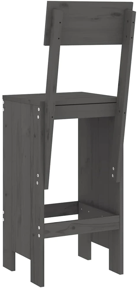 Baro taburetės, 2vnt., pilkos, 40x48,5x115,5cm, pušies masyvas