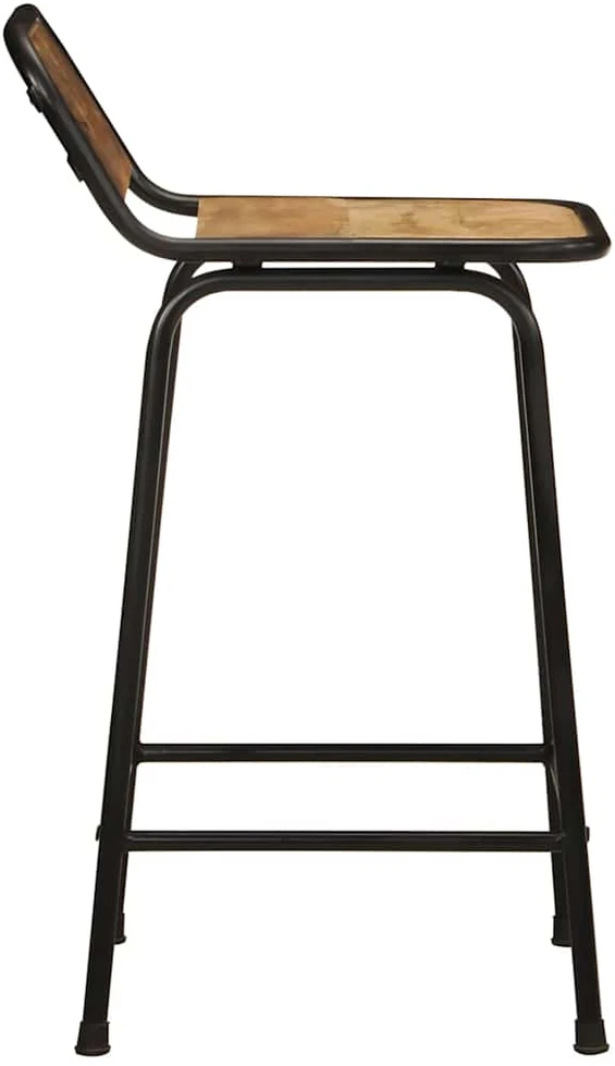 Baro taburetės, 4vnt., 46x35,5x80cm, neapdorotos mango medienos