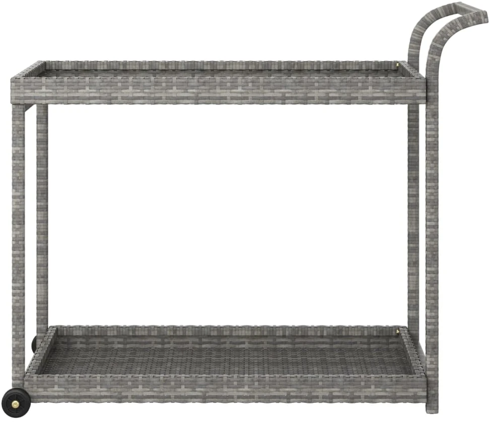 Baro vežimėlis, pilkos spalvos, 100x45x83cm, poliratanas