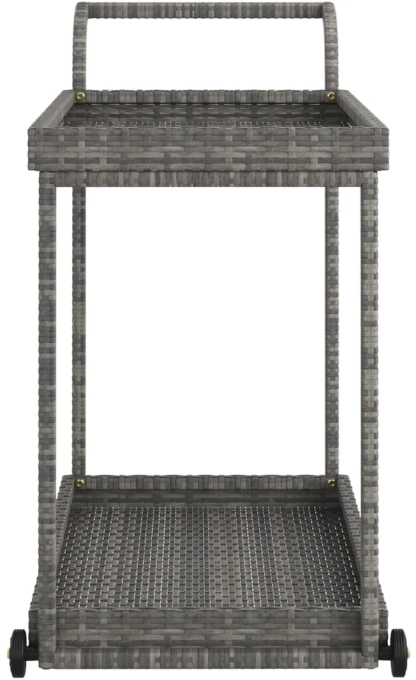 Baro vežimėlis, pilkos spalvos, 100x45x83cm, poliratanas