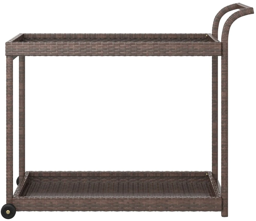 Baro vežimėlis, rudos spalvos, 100x45x83cm, poliratanas