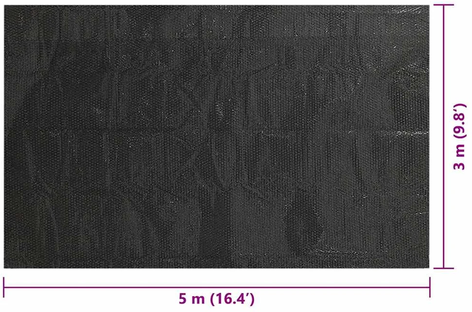 Baseino uždangalas, juodos spalvos, 500x300cm, PE, stačiakampis