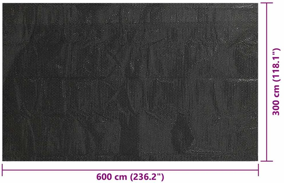 Baseino uždangalas, juodos spalvos, 600x300cm, PE