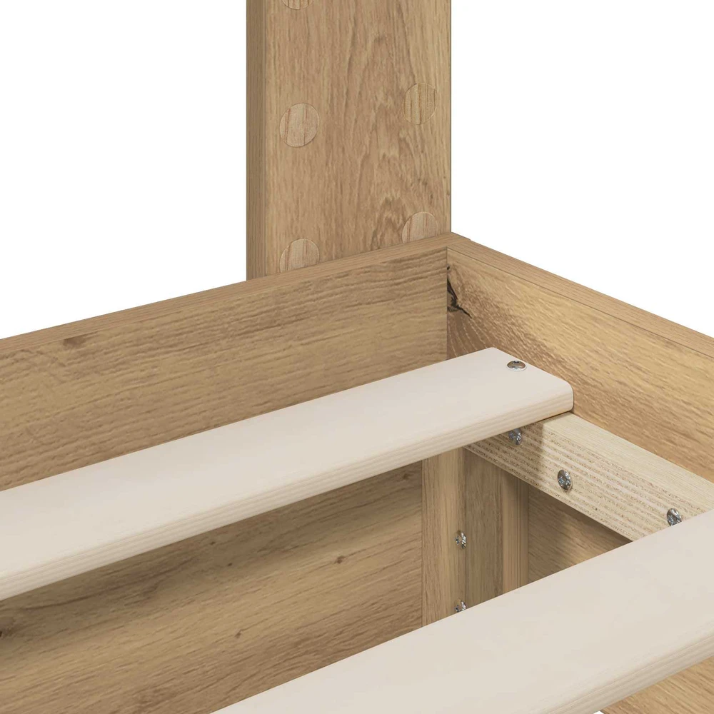 Lova Bed Frame with Storage and Headboard Artisan Oak 180 x 200 cm