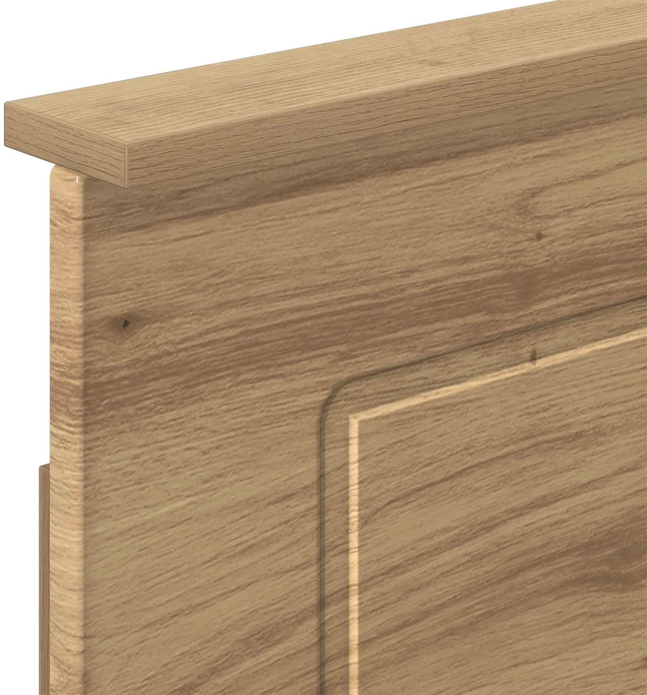 Lova Bed Frame with Storage and Headboard Artisan Oak 180 x 200 cm