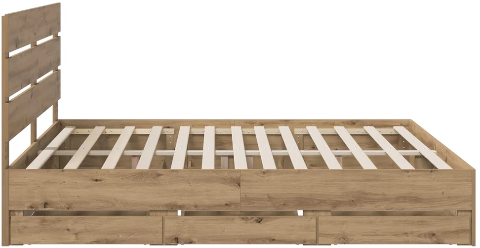 Lova Bed Frame with Storage and Headboard Artisan Oak 180 x 200 cm