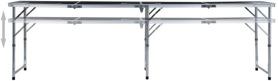 Beer Pong žaidimo stalas, juodas, 240 cm, sulankstomas