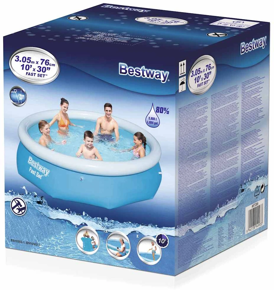 Bestway Fast Set Pripučiamas baseinas, apvalus, 305x76cm, 57266
