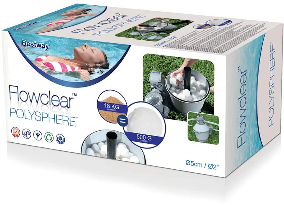 Bestway Flowclear Kamuoliukai filtravimui, polisferos, 500g, 58475
