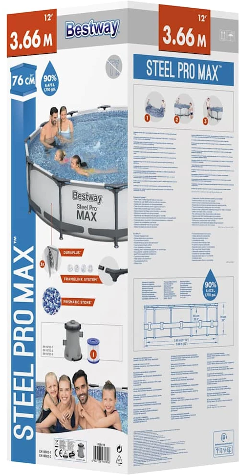 Baseinas su filtro pompa Bestway Steel Pro Max 3