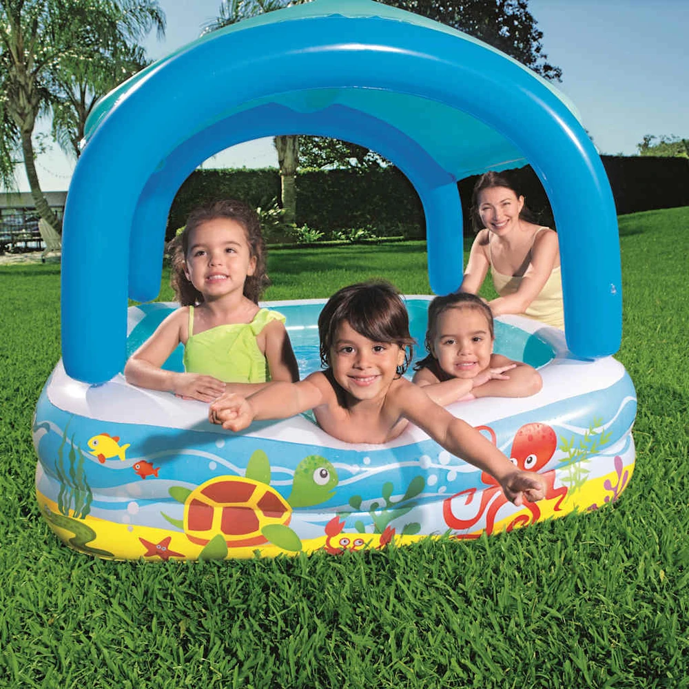 Bestway pripučiamas baseinas su stogeliu, 140x140x114 cm