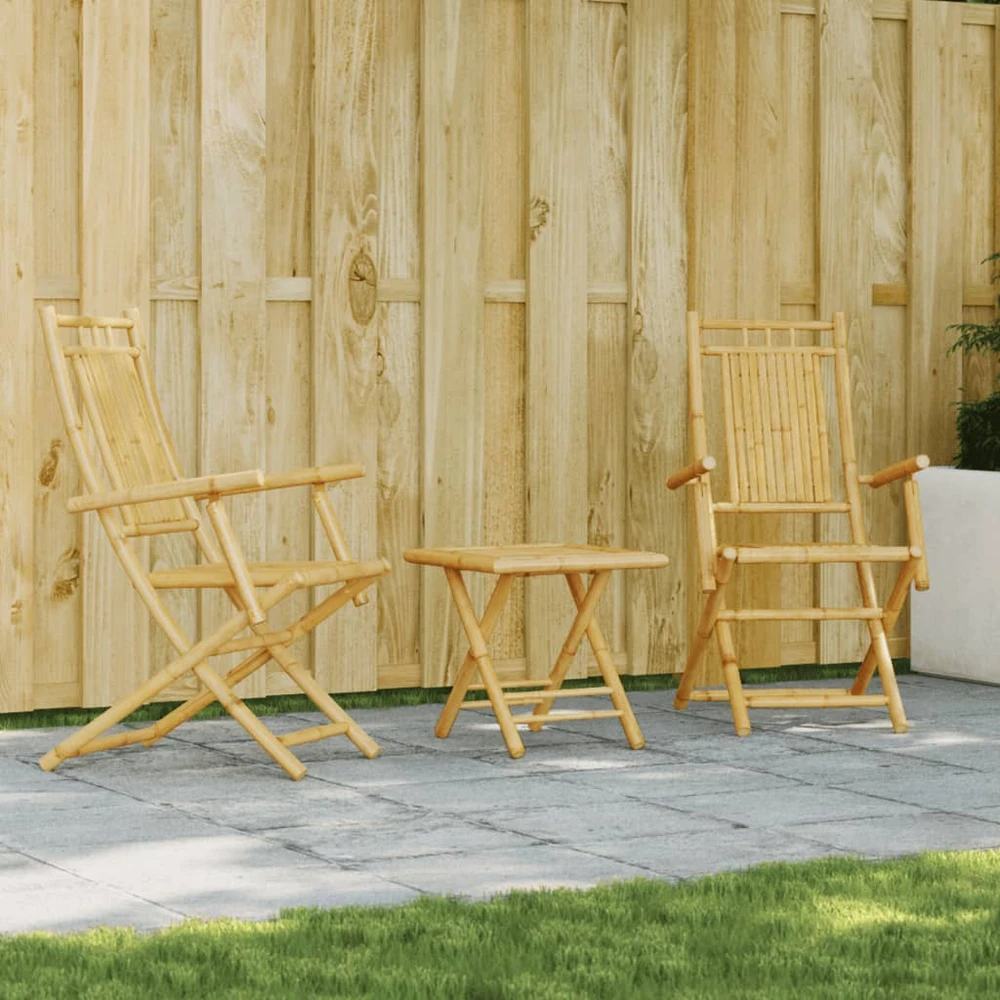 Lauko baldų komplektas Bistro baldų komplektas, 3 dalių, bambukas