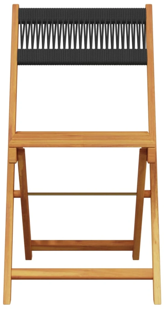 Lauko baldų komplektas Bistro baldų komplektas, 3 dalių, juodas, PP ir mediena