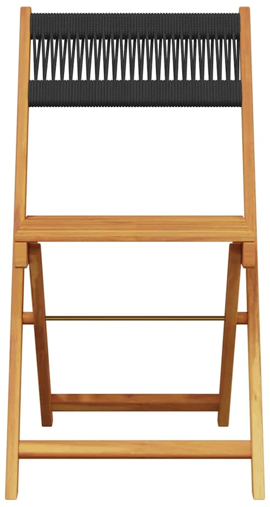 Lauko baldų komplektas Bistro baldų komplektas, 3 dalių, juodas, PP ir mediena