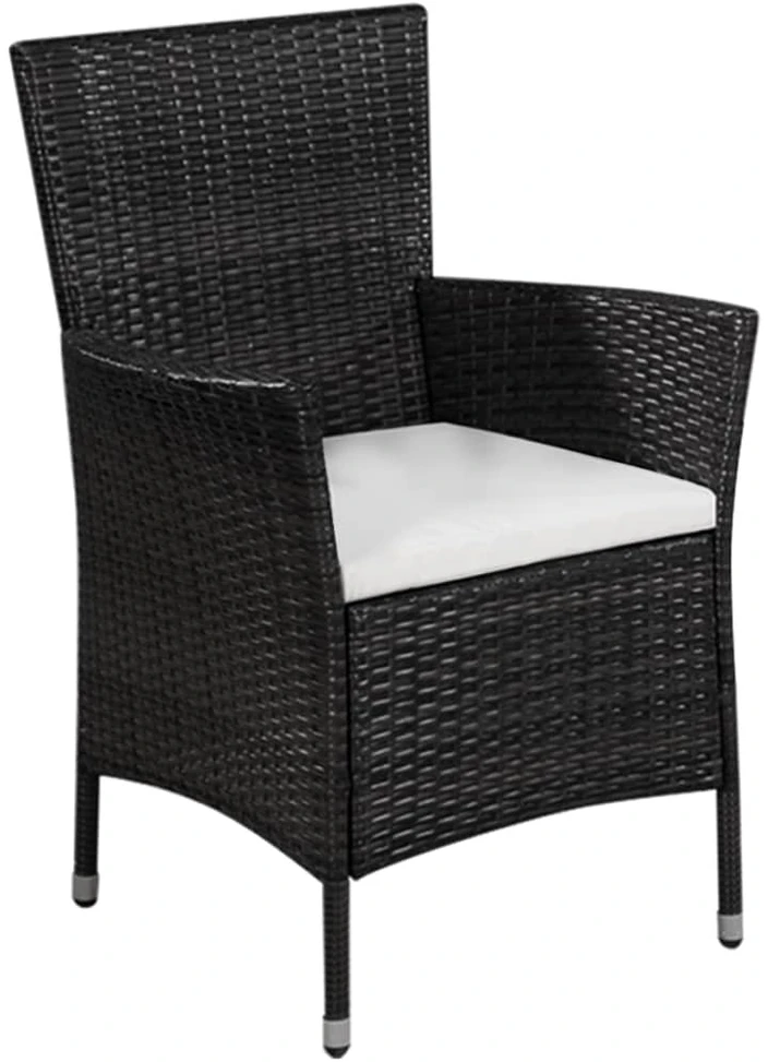 Lauko baldų komplektas Bistro baldų komplektas, 3d., juodas, poliratanas
